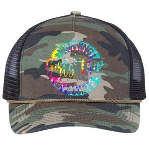 Warning Trip In Progress Trip Vacation Tie Dye Retro Rope Trucker Hat Cap