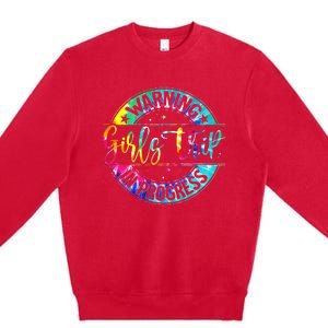 Warning Trip In Progress Trip Vacation Tie Dye Premium Crewneck Sweatshirt