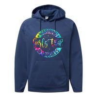 Warning Trip In Progress Trip Vacation Tie Dye Performance Fleece Hoodie