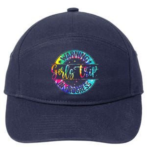 Warning Trip In Progress Trip Vacation Tie Dye 7-Panel Snapback Hat