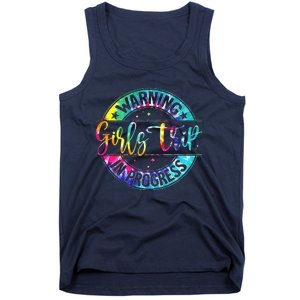 Warning Trip In Progress Trip Vacation Tie Dye Tank Top