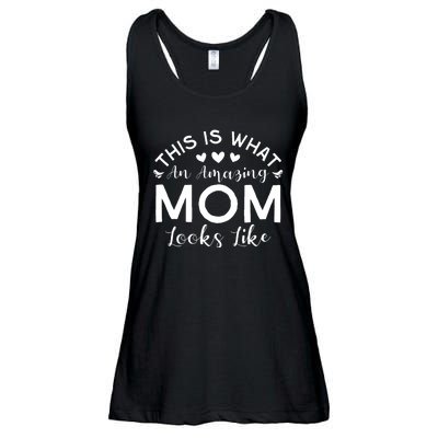 Wo This Is What An Amazing Mom Looks Like Funny Mothers Day Ladies Essential Flowy Tank