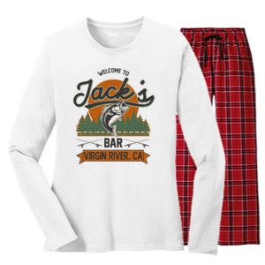 Welcome To Jack's Bar Virgin River California Women's Long Sleeve Flannel Pajama Set 