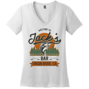 Welcome To Jack's Bar Virgin River California Women's V-Neck T-Shirt