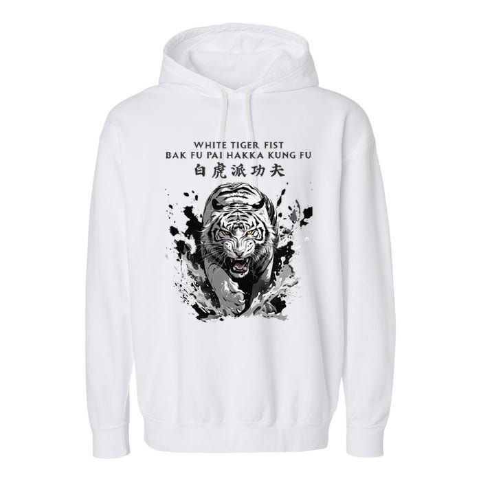 White Tiger Kung Fu Bak Fu Pai Garment-Dyed Fleece Hoodie