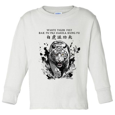 White Tiger Kung Fu Bak Fu Pai Toddler Long Sleeve Shirt