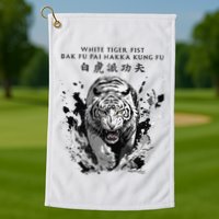White Tiger Kung Fu Bak Fu Pai Golf Towel