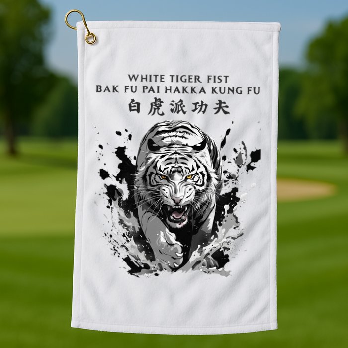 White Tiger Kung Fu Bak Fu Pai Golf Towel