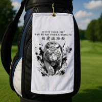 White Tiger Kung Fu Bak Fu Pai Golf Towel