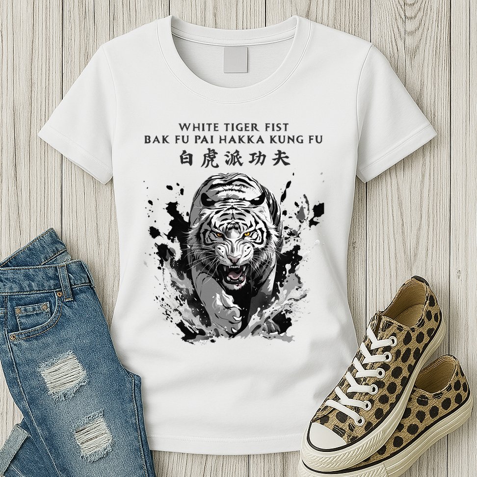 White Tiger Kung Fu Bak Fu Pai Womens T-Shirt