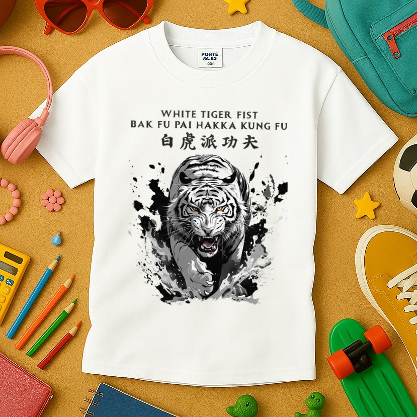 White Tiger Kung Fu Bak Fu Pai Kids T-Shirt
