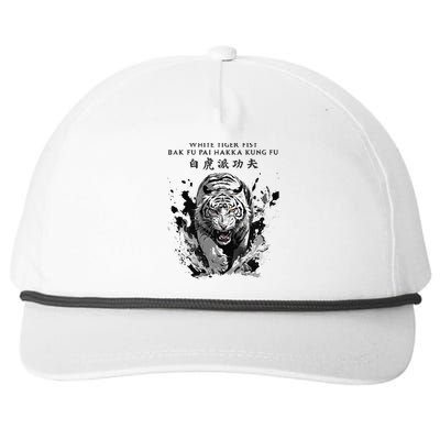 White Tiger Kung Fu Bak Fu Pai Snapback Five-Panel Rope Hat