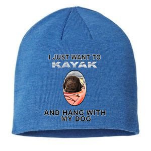 Want To Kayak Hang W Dog Retriever Flatcoated Gift Sustainable Beanie