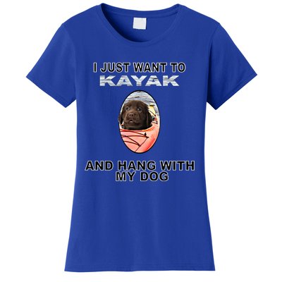 Want To Kayak Hang W Dog Retriever Flatcoated Gift Women's T-Shirt