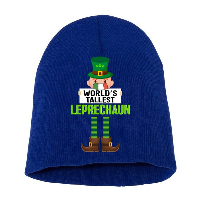 World's Tallest Leprechaun Mask St Patrick's Day Gift Short Acrylic Beanie