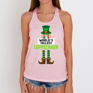 World's Tallest Leprechaun Mask St Patrick's Day Gift Women's Knotted Racerback Tank