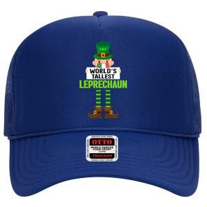 World's Tallest Leprechaun Mask St Patrick's Day Gift High Crown Mesh Back Trucker Hat