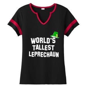 World's Tallest Leprechaun Funny Ladies Halftime Notch Neck Tee