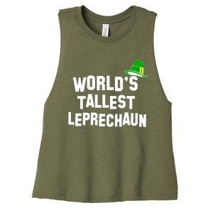 World's Tallest Leprechaun Funny Women's Racerback Cropped Tank