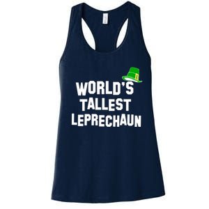 World's Tallest Leprechaun Funny Women's Racerback Tank