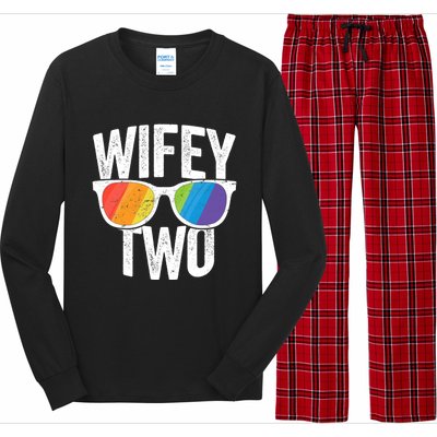 Wifey Two Lesbian Pride Lgbt Bride Couple Gift Long Sleeve Pajama Set