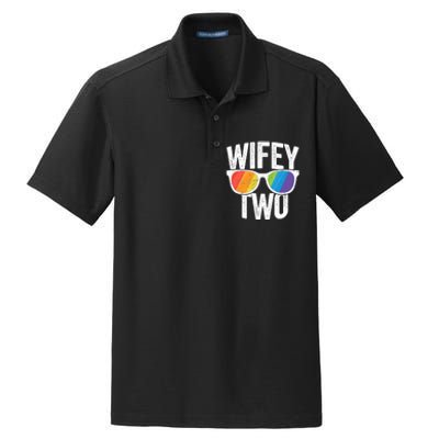 Wifey Two Lesbian Pride Lgbt Bride Couple Gift Dry Zone Grid Polo