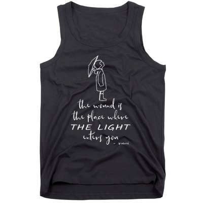 Where The Light Enters Inspirational Quote By Rumi Tank Top