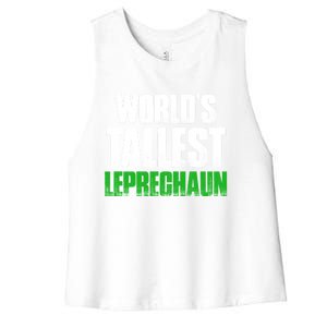 World's Tallest Leprechaun St Patrick's Day Gift Women's Racerback Cropped Tank