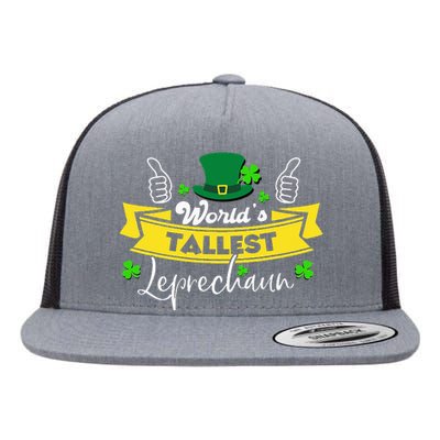 World’s Tallest Leprechaun Irish Humor St Patricks Day Flat Bill Trucker Hat