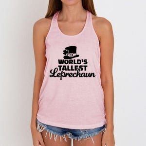 World's Tallest Leprechaun Gift Women's Knotted Racerback Tank