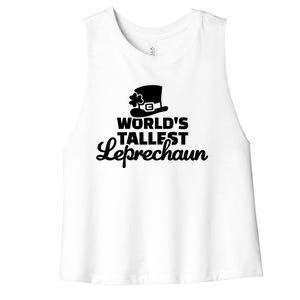 World's Tallest Leprechaun Gift Women's Racerback Cropped Tank