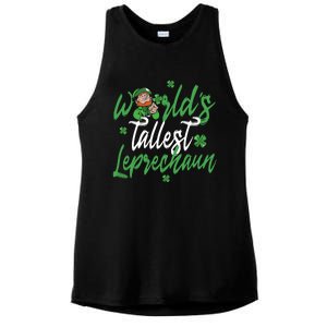 World’s Tallest Leprechaun Clover Shamrock St Patrick's Day Funny Gift Ladies PosiCharge Tri-Blend Wicking Tank