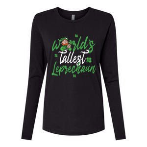 World’s Tallest Leprechaun Clover Shamrock St Patrick's Day Funny Gift Womens Cotton Relaxed Long Sleeve T-Shirt