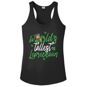 World’s Tallest Leprechaun Clover Shamrock St Patrick's Day Funny Gift Ladies PosiCharge Competitor Racerback Tank