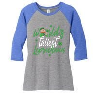 World’s Tallest Leprechaun Clover Shamrock St Patrick's Day Funny Gift Women's Tri-Blend 3/4-Sleeve Raglan Shirt