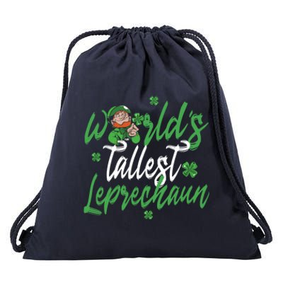 World’s Tallest Leprechaun Clover Shamrock St Patrick's Day Funny Gift Drawstring Bag