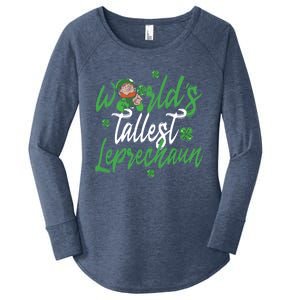 World’s Tallest Leprechaun Clover Shamrock St Patrick's Day Funny Gift Women's Perfect Tri Tunic Long Sleeve Shirt