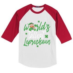 World’s Tallest Leprechaun Clover Shamrock St Patrick's Day Funny Gift Kids Colorblock Raglan Jersey