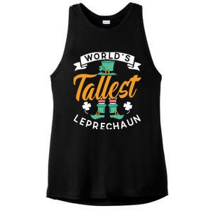 Worlds Tallest Leprechaun Ireland St Patricks Day Irish Cool Gift Ladies PosiCharge Tri-Blend Wicking Tank