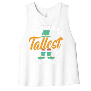 Worlds Tallest Leprechaun Ireland St Patricks Day Irish Cool Gift Women's Racerback Cropped Tank