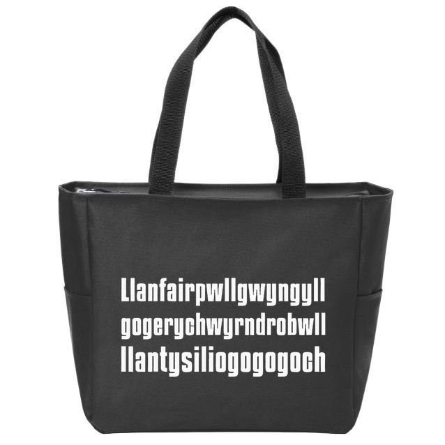 Welsh Town Long Name Gifts Funny Wales Zip Tote Bag