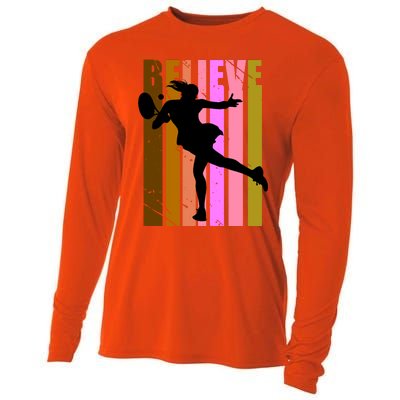 Wo Tennis Lover Player Plays Tennis Court Match Cool Great Gift Cooling Performance Long Sleeve Crew