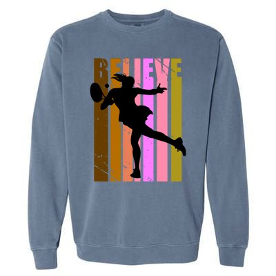 Wo Tennis Lover Player Plays Tennis Court Match Cool Great Gift Garment-Dyed Sweatshirt