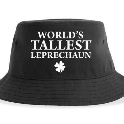 WorldS Tallest Leprechaun Clover Funny St Patricks Day Sustainable Bucket Hat