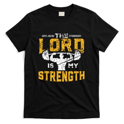 Workout The Lord Is My Strength Funny Christian Gym T-Shirt