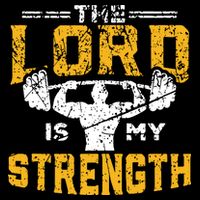 Workout The Lord Is My Strength Funny Christian Gym Flat Bill Trucker Hat