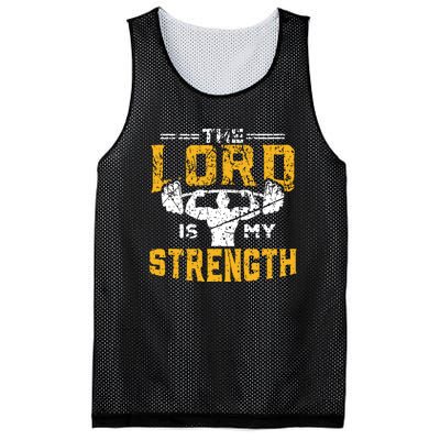 Workout The Lord Is My Strength Funny Christian Gym Mesh Reversible Basketball Jersey Tank