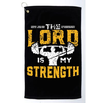 Workout The Lord Is My Strength Funny Christian Gym Golf Towel