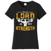 Workout The Lord Is My Strength Funny Christian Gym Women's T-Shirt