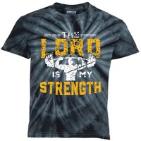 Workout The Lord Is My Strength Funny Christian Gym Kids Tie-Dye T-Shirt